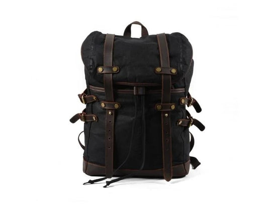 Black Canvas Backpack Purse