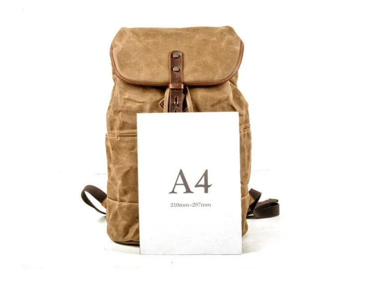 Canvas and leather backpack bags grey, brown, black