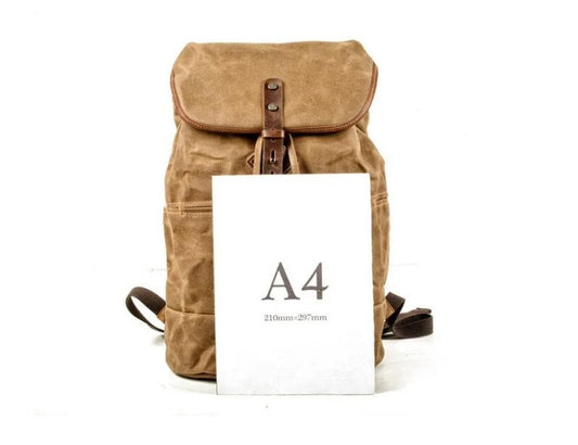 Canvas and leather backpack bags grey, brown, black