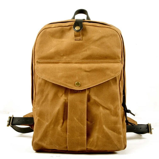 Canvas and leather backpack wallet grey black brown