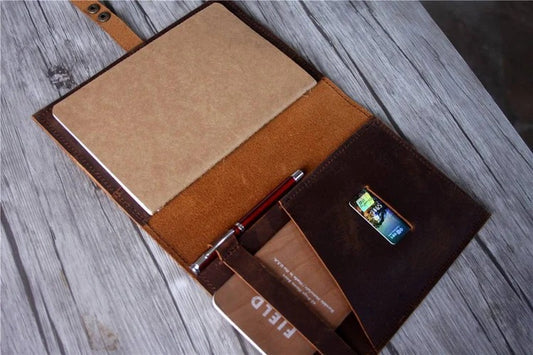 Brown Leather Journal Cover Notebook Holder