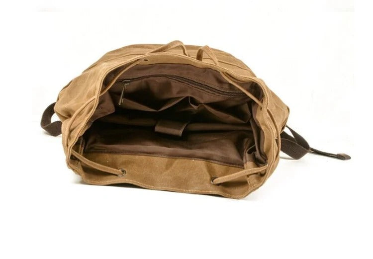 Canvas and leather backpack bags grey, brown, black