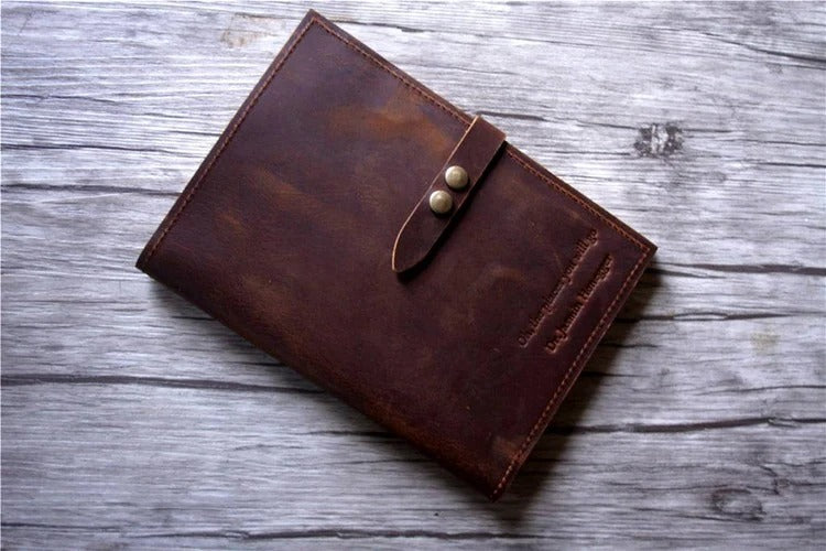 Brown Leather Journal Cover Notebook Holder